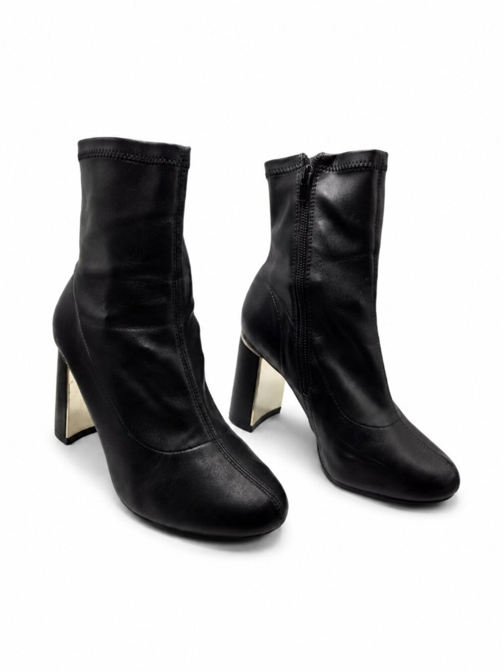BCBGeneration Vianna Gold Heel Ankle Boots Black 7.5